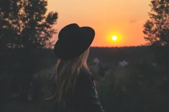 Seraphina looking towards the sunset